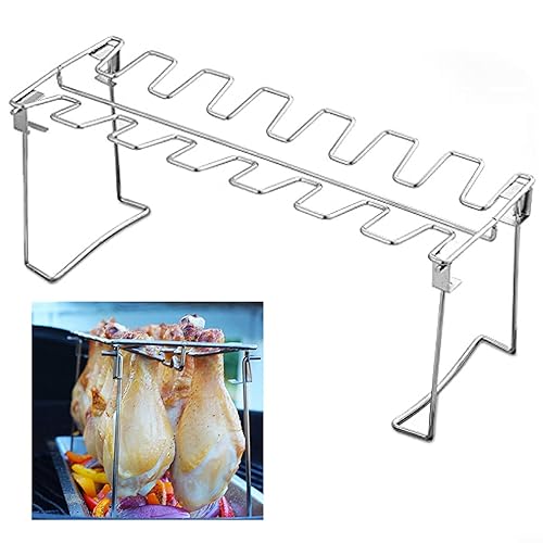 Edelstahl Hähnchenschenkel Rack 14 Slots Hähnchenbein Und Flügel Rack Halter Chicken Wing Rack Chicken Drumstick Halter Für Ofen & Grill Smoker