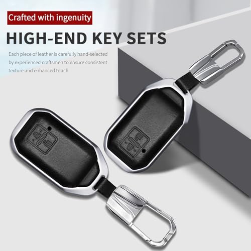 Image of Bicolor Metal Key Cover Compatible for Suzuki Baleno, Grand Vitara, XL6, Swift, Brezza, Celerio, Ignis, Ertiga, Hyryder 2 Button Key Protective Shell(Black)