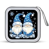 Carino Inverno Gnome CD Case 40 Capacità di Plastica DVD Storage Disc Borsa Portafoglio per Auto Casa Viaggio