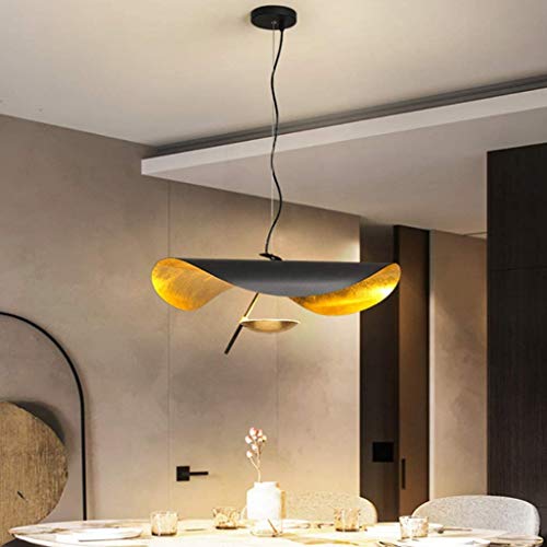 Plafonnier LED Feuille D'or Pendentif Lumière Industrielle Suspensions Lustre Or Noir Luminaire Vintage Loft Droplights Salon Salle À Manger Cuisine Chambre...