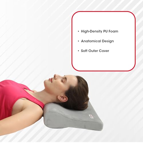 Image of LifeWear Cervical Pillow for Neck Pain, PU Foam Contour Pillow, Supports Neck and Shoulder Pain for Sleeping, Anatomical Design, Improves Posture and Spinal Alignment, Universal Size