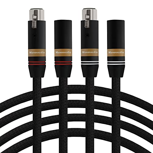 Monosaudio A202 17Awg Audiophile Xlr Cable Xlr Balanced Audio Cable Ofc Copper Silver Plated Xlr Interconnect 2Xlr Male To 2Xlr Female Signal Cord cover
