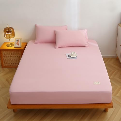 JIANINGHOME Sábanas bajeras ajustables de 200 x 220 pulgadas, con bolsillo extraprofundo, duraderas, elásticas, para cama doble, de algodón súper suave