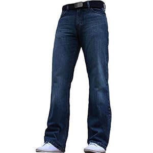 BNWT heren wijde pijpen bootcut uitlopende blauwe zware denim jeans