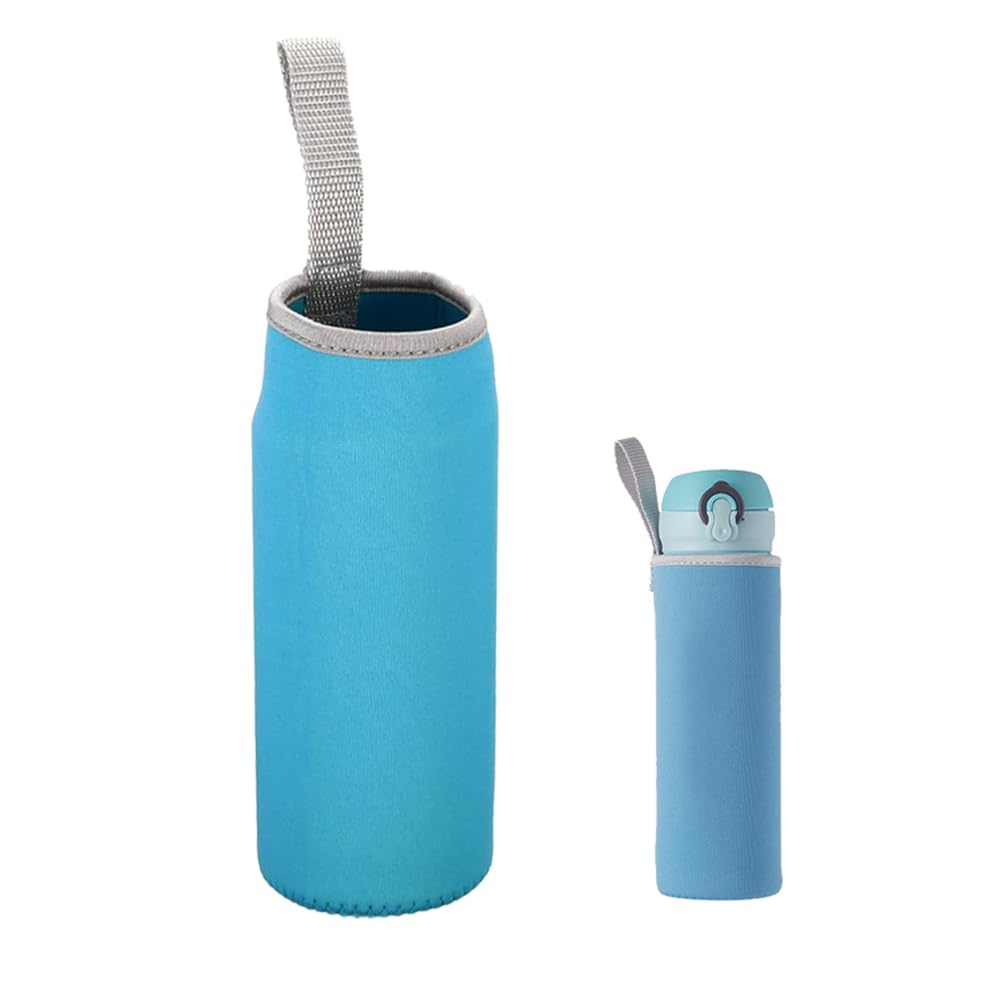 Wskingwa Blue Water Bottle Sleeve Water Bottle Pouch Neoprene Water Bottle Carrier For Outdoor Hiking Travel Drink Carrying (550Ml) (Blue)