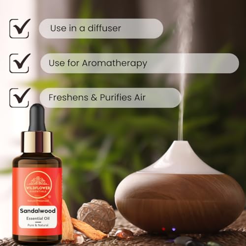 Image of Sandalwood Essential Oil For Face, Skin, Hair, Diffuser, Aroma, Soap Making, Bathing, Stress 30ml