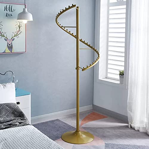HIYOUGO Espiral Perchero Giratorio, Bola 38 de Alta Resistencia Perchero, De pie Metal Robusto Percha Independiente para el Dormitorio de la Boutique Ahorro de Espacio (Color : Gold, Tamaño : 180cm) Cover