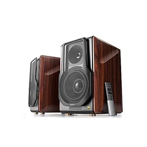 Edifier S3000Pro Audiophile actieve luidspreker met Bluetooth 5.0, aptX-technologie, USB-audio, planaremtweeter en 6,5-inch woofer, hout