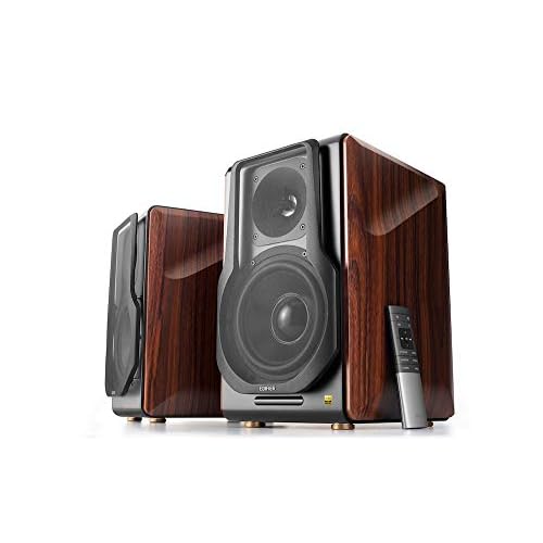 Edifier S3000Pro Audiophile Aktivlautsprecher mit Bluetooth 5.0, aptX Technologie, USB-Audio, Planarmembranhochtöner und 6,5-Zoll-Tieftöner, holz