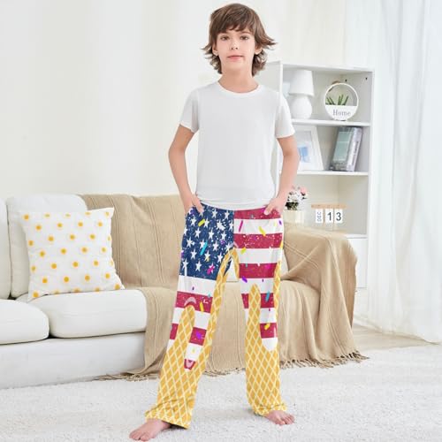 Boy's Pants Cute Pattern Jogger Pants Elastic Waist Long Bottoms Trousers with Pockets 6-14 Years 5