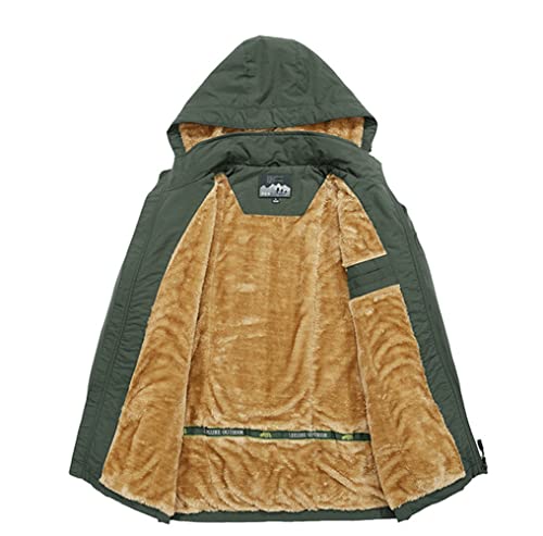 CNSTORE Jaqueta masculina de lã masculina para atividades ao ar livre jaqueta militar com capuz mili