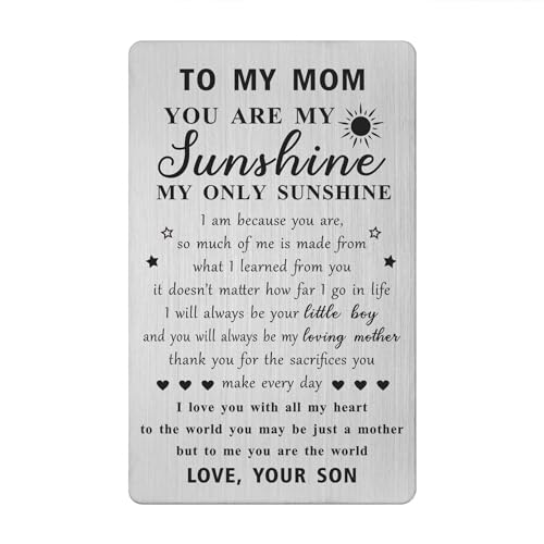 Mother's Day Card for Mom from Son - Gifts for Mom from Son Birthday Wedding Easter Thanksgiving Christmas Card