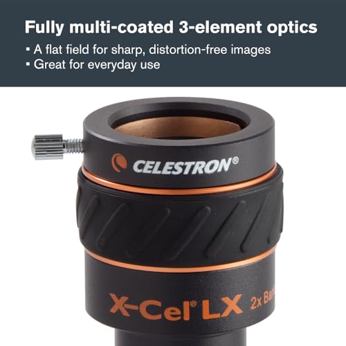 Celestron 93529 1,25’’ X-Cel LX 2X Barlowlinse – Schwarz