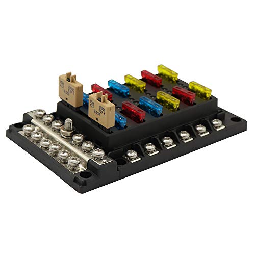 RuleaxAsi Porta-fusíveis de 12 vias para caixa de fusíveis terminal de porca de parafuso de 12 vias