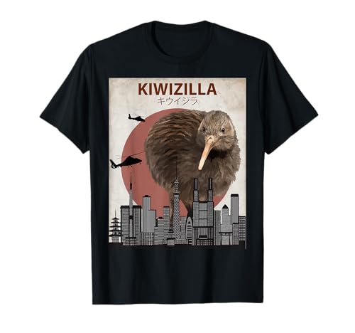 Kiwizilla Funny Kiwi T-Shirt | New Zealand Bird Lovers Gift