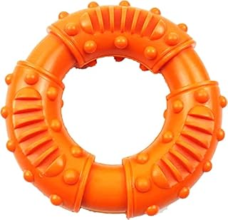 OYYXNN Dog Chew Toy Indestructible Durable Teeth Cleaning Chew Toys Puppies Extreme Chewers Dogs Strong Rubber Ring Interactive Training Tough Toys for Large Medium Dog Great Gift (Orange)