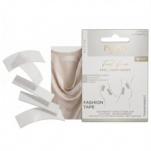 PARSA BEAUTY Fashion Tape - 27 Stück a 8 5cm - Fashion Tape für perfekten Halt und Komfort - Brusttape für jeden Anlass Body Tape für Damen - hochwertige Funktionalität mit modischer Eleganz