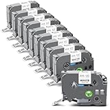 Exsun 10 Pack 12mm Ruban Compatible avec TZe 231 Tze231 Tzc231 Tz231 pour Tze 12mm 0.47 laminated Tape Cassette pour Brother P touch Etiqueteuse PT H105 PT H110LB PT H107 H100R E110 D410 D210 1000