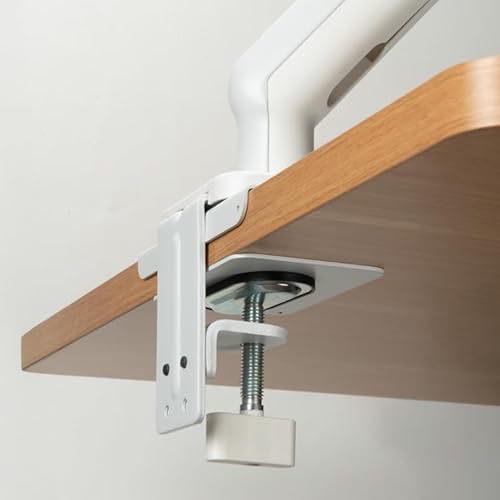 GRAPHT モニターアーム 補強プレート 取付部硬さ強化対策 クランプ式 日本メーカー 金具 スチール デスク保護 天板補強 傷防止 ぐらつき防止 保護シート付 【Desk Plate for Monitor Arm】 ホワイト