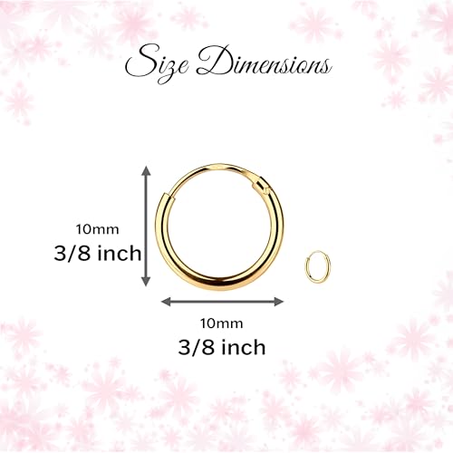 Cherished Moments Sterling Silver and 14K Gold Plated 10mm Hoop Earrings4