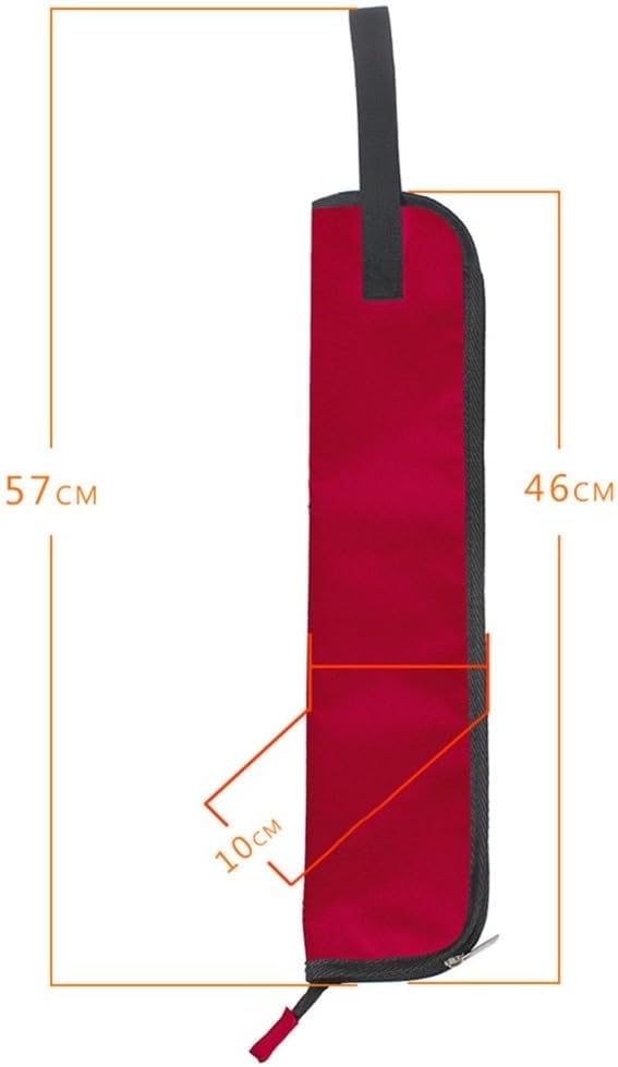 Drumstick Bag 18x4 Inch – Oxford Cloth Drum Stick Carrying Case with Portable Handle for Drummers, Multiple Color Options(Red) image 4
