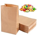 100 Pieces Brown Kraft Paper Bags, 22x12x7cm Large Paper Bag without Handles, Heavy Duty Recyclable Lunch Bags for Gift Party Halloween, Christmas, Birthday, Bakery Goodie Sweet Sandwich, Wedding