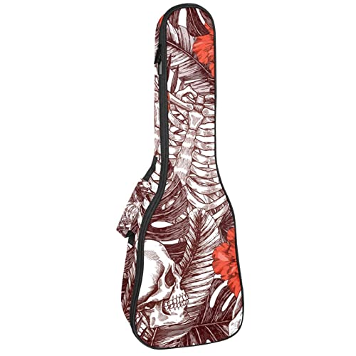 Sac à dos ukulélé concert idéal pour voyager avec son motif tropical vintage