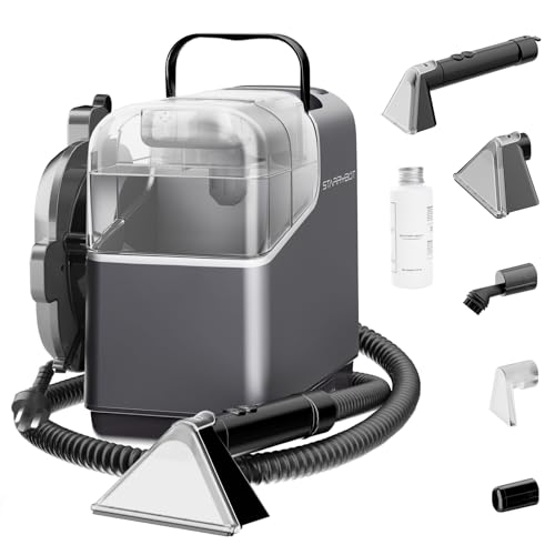 Starrybot Portable Carpet Cleaner Machine with Steam Techology for Carpet & Upholestery, 12Kpa Powerful Suction with Versatile Tools, Compact Pet Stain Remover and Deodorizer