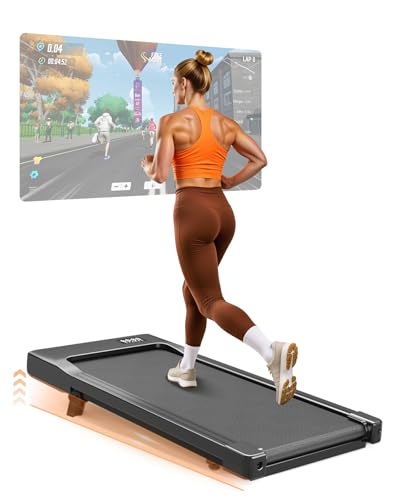 MJWW Walking Pad Treadmill with 5% Incline，Foldable Under Desk Treadmills for Home/Office, Max 6/12km/h, 136kg Capacity, Smart Walking Machine with APP & Remote Control, 12 HIIT Programs