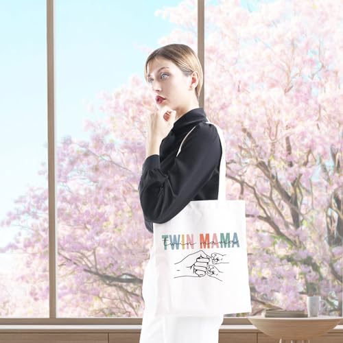 Twin Mama Gift Mom Of Twins Gift Makeup Bag Mommy To Be Gift New Mom Travel Pouch Mothers Day Gift from Twins (Twin Mama Tote)4