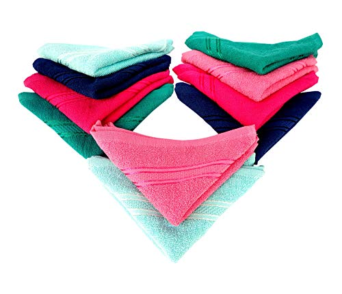 Image of Space Fly SILVERLINE Love Touch Very Soft Fresh Loom 500 GSM 100% Cotton Face Towel Hanky for Men, Face Towel for Women, Towel Handkerchiefs for Women Baby face Towels Newborn (10 Pieces)
