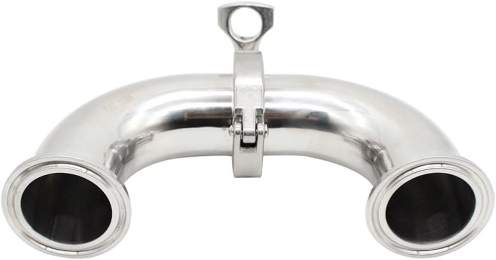 Feerule + Tri Clamp + Silicon Gasket 304 Stainless Steel Elbow Sanitary Fitting, for Home Garden Tri clamp Fittings(Size:19mmxFerrule25.4mm)