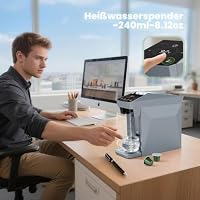 BENFUCHEN 4-in-1-Kaffeemaschine, 20 Bar Espressomaschine, Kompatibel mit Nespresso OriginalLine Kapseln/Dolce Gusto/K-Cups/Gemahlenem Kaffee, 800ml Wassertank, Wolkengrau – Ansicht 6