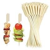 EASYKEENECOM 200 Piezas Palitos de Comida para Dedos, 9cm Pinchos de Bambú Brochetas Palillos para Aperitivos para Cócteles, Aperitivos, Frutas, Barbacoas, Sándwiches