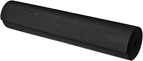 Amazon Basics Yoga & Exercise Mat with Carrying Strap, 1/4", Black