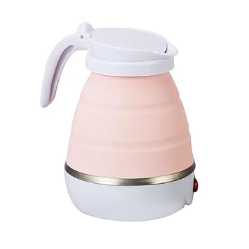 Bigos Portable Foldable Mini Electric Kettle 110V/220V 0.6L With BPA Free Silicon Body & Stainless Steel