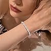 Dochais 3 Pieces Silver Tennis Bracelets for Womens Silver Bracelet Crystal Cubic Zirconia Bracelet Sparkle Diamond Bracelets Friendship for Gifts Jewellery Christmas Birthday B #5