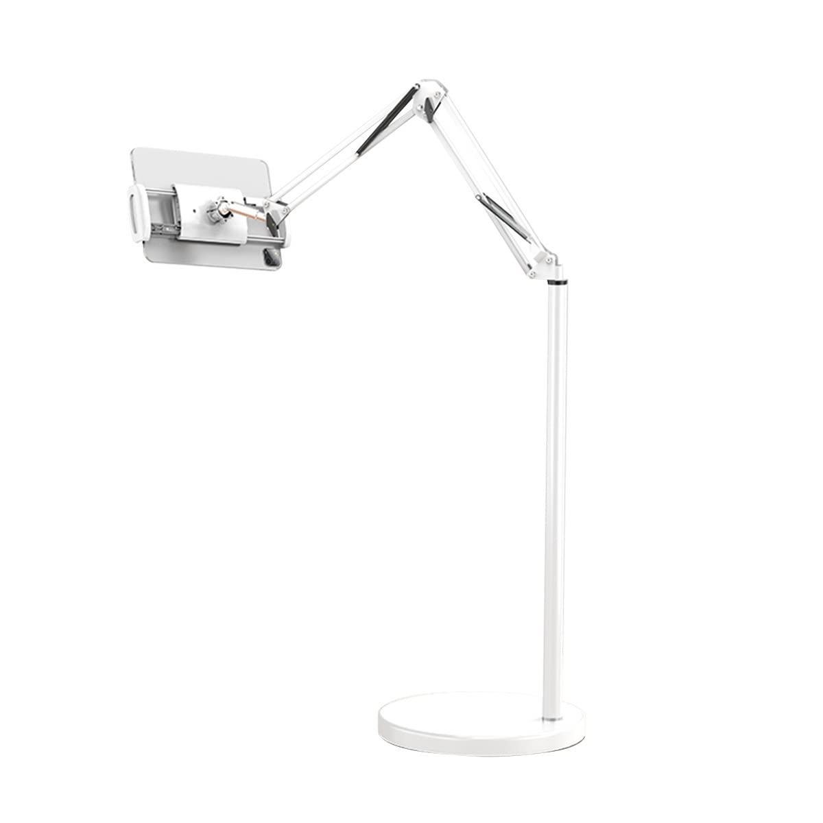 BKHsgDXJ Phone stand With Adjustable Height and 10 lb Stable Round Base,for 4-13.5" Devices and All Phones(White,1.75m)