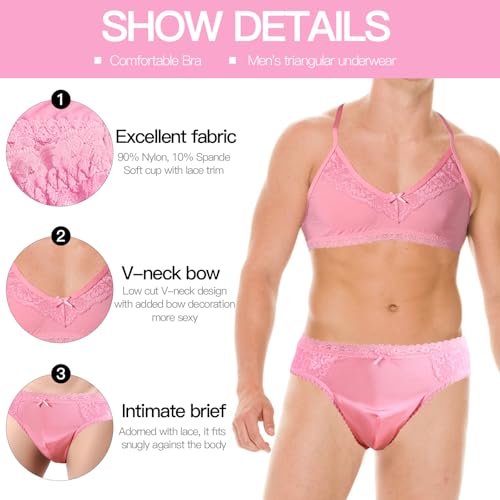 Lingerie Set For Men, Sexy Bra And Underwear G String Exotic Man GayPanty, Sissy Panties Femboy,2