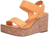 Parte superior de piel Franco Sarto Sandalia Sweety para mujer, naranja (Cantaloupe), 38.5 EU