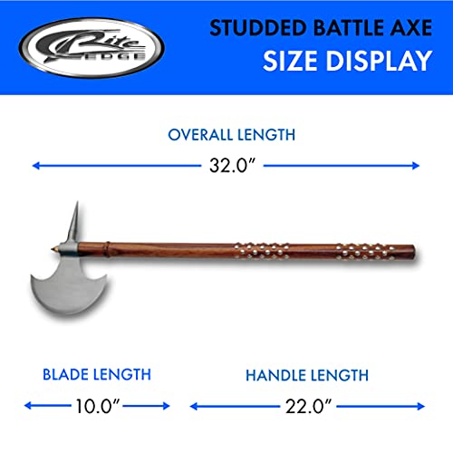 SZCO Supplies Réplica medieval de 81 cm com machado de batalha cravejado (882439)