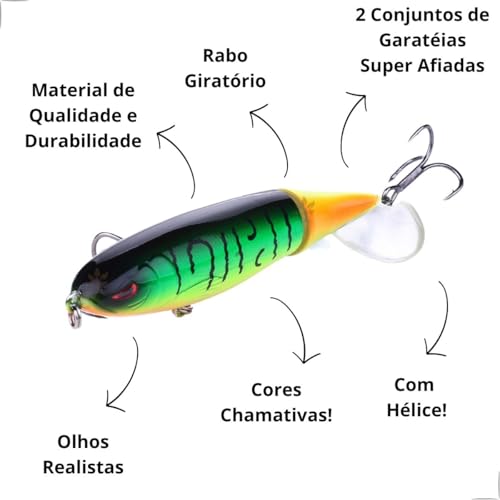 Isca Artificial Com Hélice Kit 5u Whopper Plopper Importada
