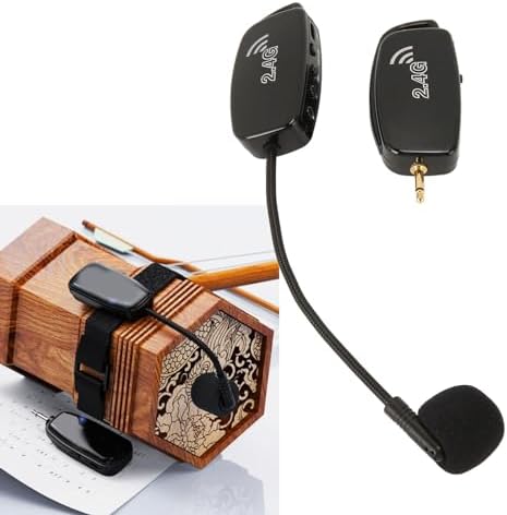 FOSA Erhu Microphone, Violin Microphone Pickup with Noise Reduction, 3.5mm to 6.35mm Adapter, Anti Interference Microphone Pickup for Instruments