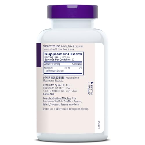Natrol High Absorption Magnesium Glycinate 240 mg, 60 Capsules - image 8