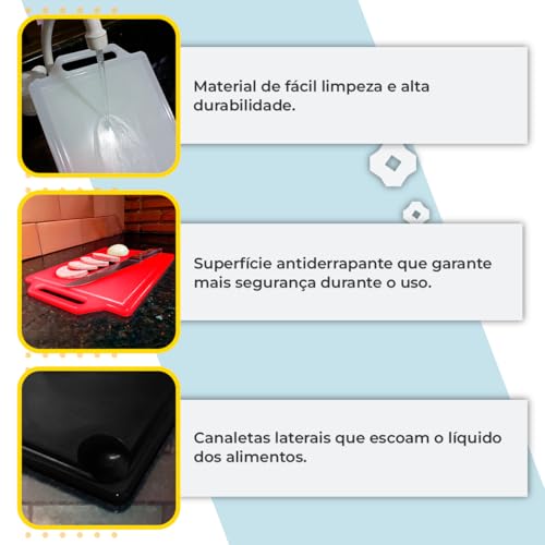 Tabua De Frios Tábua Churrasco Corte Carne Cozinha Premium (Vermelha)