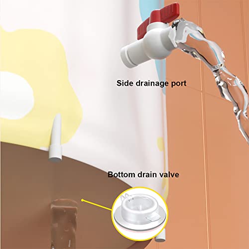 Foto de Bañera portátil para adultos plegable de PVC para baño de pie para cabina de ducha, bañera de hielo caliente no inflable con espuma térmica gruesa para mantener la temperatura (imagen 6)
