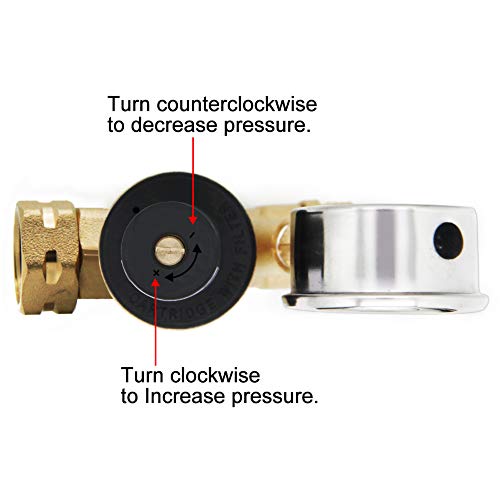 image for Twinkle Star RV Water Pressure Regulator Valve with Gauge and Inlet Sc