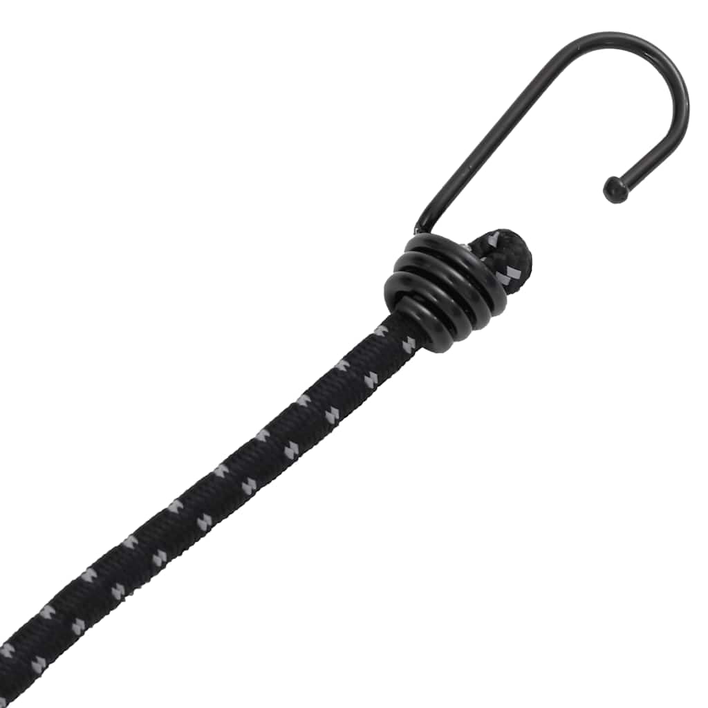 Lot de 50 tendeurs en caoutchouc réfléchissants avec crochets - 88 cm - Avec crochets en fer - Pour camping, tente, extérieur, piquets de tente, fixation, anti-tempête, trekking, festival