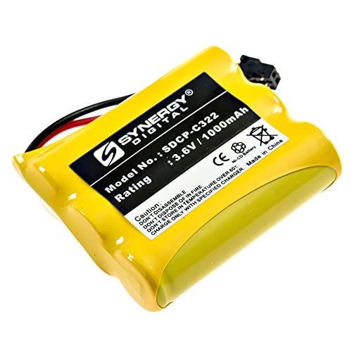 Synergy Digital Cordless Phone Battery, Works with Sanyo GES-PCF02 Cordless Phone, (Ni-CD, 3.6V, 1000 mAh) Ultra Hi-Capacity Battery