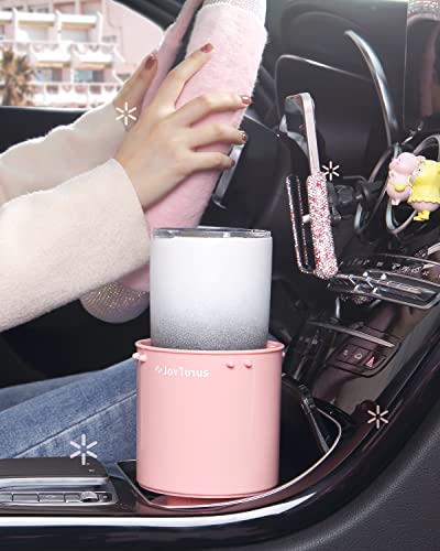 Joytutus Cup Holder Expander For Car, Stable Car Cup Holder Expander For Yeti, Hydro Flask, Nalgene, Car Cup Holders Hold 18-40 Oz Bottles And Mugs, Car Cup Holder Adapter Fits Most Cup Holder (Pink) #TOP1